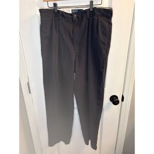 Polo Ralph Lauren Andrew Pant Mens 35x30 Navy Blue Pleated Classic Chino Cotton